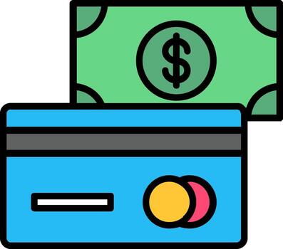 Payment Methods Line Filled Icon vector