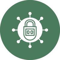 Lock Glyph Multi Circle Icon vector