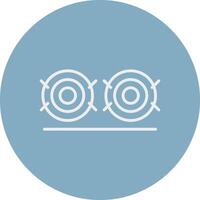 Hay Bale Line Multi Circle Icon vector