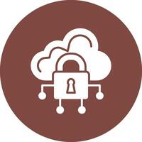 Data Secure Glyph Multi Circle Icon vector