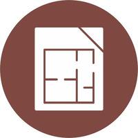 Floor Plans Glyph Multi Circle Icon vector