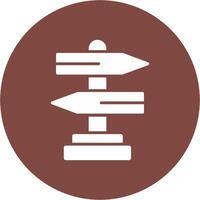 Signpost Glyph Multi Circle Icon vector