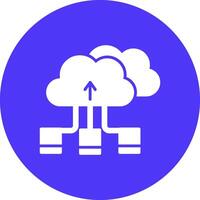 nube almacenamiento glifo multi circulo icono vector