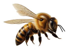 close up of bee flying. png