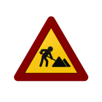 Road sign 3D render png