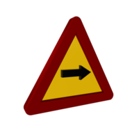 Road sign 3D render png