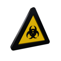 Warning Sign 3D render png