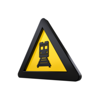 Warning Sign 3D render png