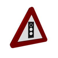 Road sign 3D render png