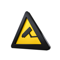 Warning Sign 3D render png