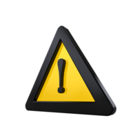 Warning Sign 3D render png