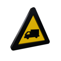 Warning Sign 3D render png