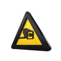 Warning Sign 3D render png