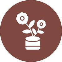 Flowerpot Glyph Multi Circle Icon vector