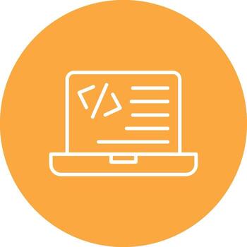 programación línea multi circulo icono vector