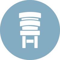 Dining Chair Glyph Multi Circle Icon vector