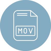 Mov File Line Multi Circle Icon vector