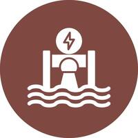 Hydroelectricity Glyph Multi Circle Icon vector
