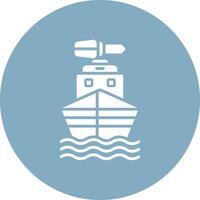 Boat Glyph Multi Circle Icon vector