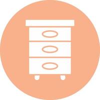 Filling Cabinet Glyph Multi Circle Icon vector