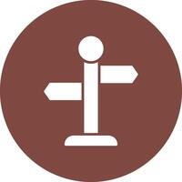 Direction Sign Glyph Multi Circle Icon vector
