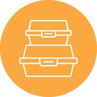 Food Container Line Multi Circle Icon vector