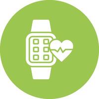 Heart Rate Glyph Multi Circle Icon vector