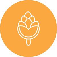 Pine Cone Line Multi Circle Icon vector