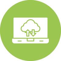 Cloud Computing Glyph Multi Circle Icon vector