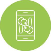 Smart Phone Line Multi Circle Icon vector