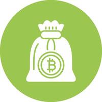 Bitcoin Bag Glyph Multi Circle Icon vector