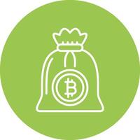Bitcoin Bag Line Multi Circle Icon vector