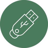 Pendrive Line Multi Circle Icon vector