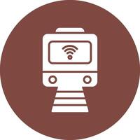 Train Glyph Multi Circle Icon vector