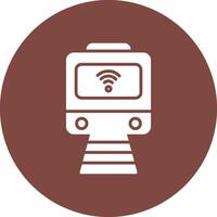 Train Glyph Multi Circle Icon vector