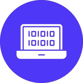 binario código glifo multi circulo icono vector