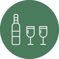 Wine Line Multi Circle Icon vector