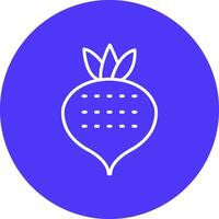 Turnip Line Multi Circle Icon vector