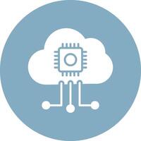 Cloud Computing Glyph Multi Circle Icon vector