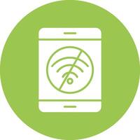 No Internet Glyph Multi Circle Icon vector