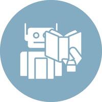 Robot Glyph Multi Circle Icon vector