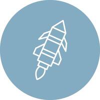 Missile Line Multi Circle Icon vector