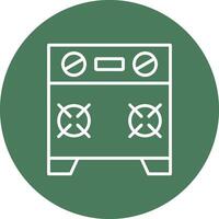 Stove Line Multi Circle Icon vector