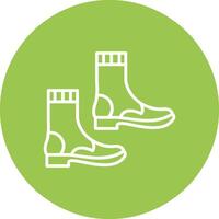 Boots Line Multi Circle Icon vector