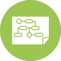 Work Flow Process Glyph Multi Circle Icon vector