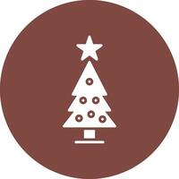 Christmas Tree Glyph Multi Circle Icon vector