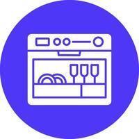 Dishwasher Glyph Multi Circle Icon vector