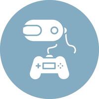 Vr Game Glyph Multi Circle Icon vector