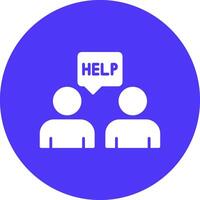 Ask For Help Glyph Multi Circle Icon vector