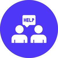 Ask For Help Glyph Multi Circle Icon vector